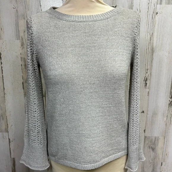 LOFT Crochet Sleeve Sweater - Picture 1 of 7